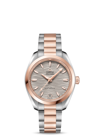 Omega - 220.20.34.20.06.001  Seamaster Aqua Terra 150M Master Chronometer 34 Stainless Steel / Sedna Gold / Grey-Waves / Bracelet