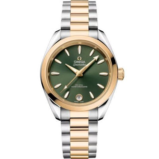 Omega - 220.20.34.20.10.002  Seamaster Aqua Terra 150M Shades Master Chronometer 34 Stainless Steel - Moonshine Gold / Green / Bracelet