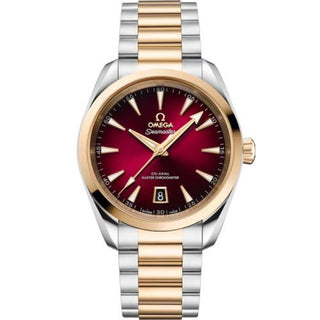 Omega - 220.20.38.20.10.002  Seamaster Aqua Terra 150M Shades Master Chronometer 38 Stainless Steel - Moonshine Gold / Red / Bracelet