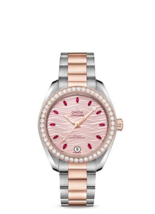 Omega - 220.25.34.20.60.001  Seamaster Aqua Terra 150M Master Chronometer 34 Stainless Steel / Sedna Gold / Diamond / Pink - Ruby / Bracelet