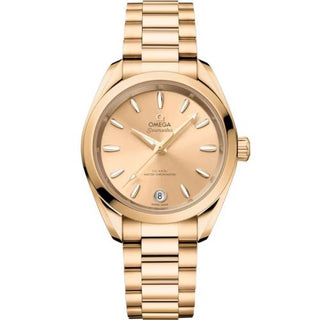 Omega - 220.50.34.20.08.001  Seamaster Aqua Terra 150M Shades Master Chronometer 34 Moonshine Gold / Champagne / Bracelet