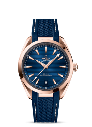 Omega - 220.52.41.21.03.001  Seamaster Aqua Terra 150M Master Chronometer 41 Sedna Gold / Blue / Rubber