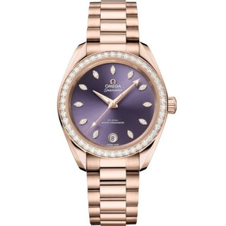 Omega - 220.55.34.20.60.001  Seamaster Aqua Terra 150M Shades Master Chronometer 34 Sedna Gold - Diamond / Lavender / Bracelet