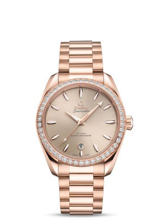 Omega - 220.55.38.20.09.001  Seamaster Aqua Terra 150M Master Chronometer Small Seconds 38 Sedna Gold - Diamond / Pink / Bracelet