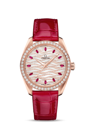 Omega - 220.58.38.20.99.004  Seamaster Aqua Terra 150M Master Chronometer 38 Sedna Gold / Diamond / Wave Ruby / Alligator