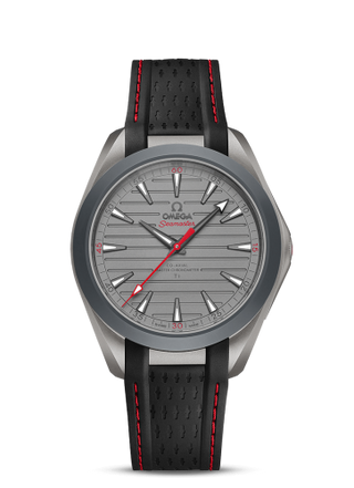 Omega - 220.92.41.21.06.001  Seamaster Aqua Terra 150M Master Chronometer 41 Ultra Light Titanium / Grey - Red / Rubber