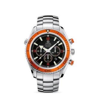 Omega - 2218.50.00  Seamaster Planet Ocean 600M Co-Axial 45.5 Chronograph Stainless Steel / Orange / Bracelet