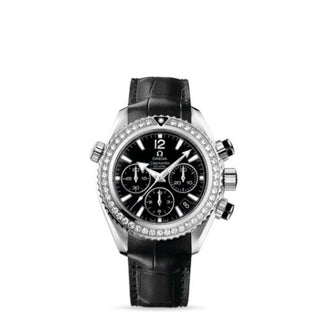 Omega - 222.18.38.50.01.001  Seamaster Planet Ocean 600M Co-Axial 37.5 Chronograph Stainless Steel / Diamond / Black / Alligator