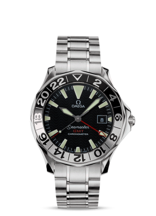 Omega - 2234.50.00  Seamaster Diver 300M Automatic 41 GMT Stainless Steel / Black / Bracelet / 50th Anniversary