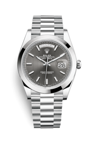 Rolex - 228206-0011  Day-Date 40 Platinum / Grey Tuxedo