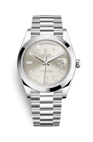 Rolex - 228206-0012  Day-Date 40 Platinum / Silver - Diamond