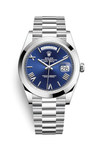 Rolex - 228206-0015  Day-Date 40 Platinum / Blue - Roman