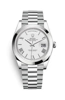 Rolex Day-Date 40 Platinum / Silver Tuxedo (228206-0028)