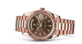 Rolex - 228235-0006  Day-Date 40 Everose / Chocolate Diagonal Motif