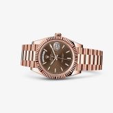 Rolex - 228235-0006  Day-Date 40 Everose / Chocolate Diagonal Motif