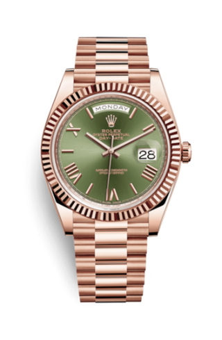 Rolex - 228235-0025  Day-Date 40 Everose / Olive - Roman