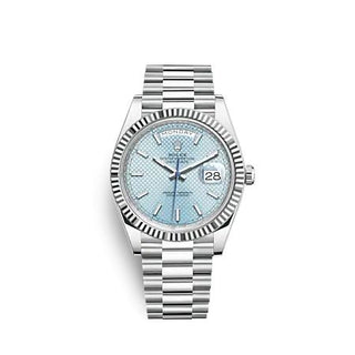 Rolex - 228236-0005  Day-Date 40 Platinum - Fluted / Ice Blue