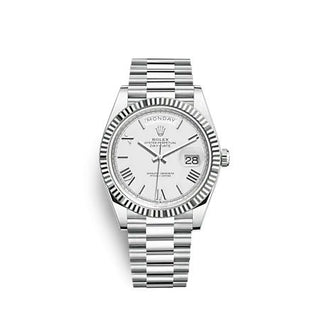 Rolex - 228236-0010  Day-Date 40 Platinum - Fluted / White - Roman