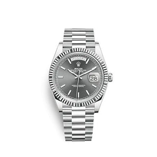 Rolex - 228236-0013  Day-Date 40 Platinum - Fluted / Slate