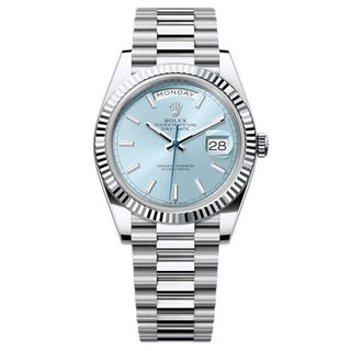 Rolex - 228236-0018  Day-Date 40 Platinum - Fluted / Ice Blue