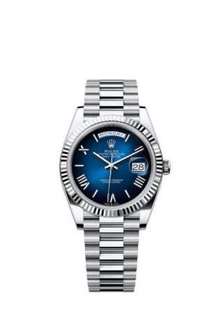 Rolex - 228236-0024  Day-Date 40 Platinum - Fluted / Blue Ombré