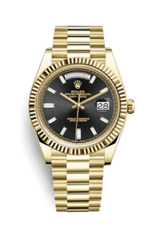 Rolex - 228238-0004  Day-Date 40 Yellow Gold / Black - Baguette