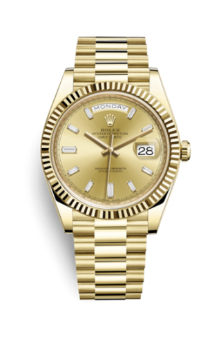 Rolex - 228238-0005  Day-Date 40 Yellow Gold / Champagne - Baguette