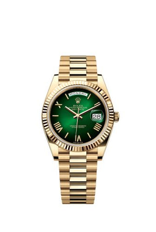 Rolex - 228238-0069  Day-Date 40 Yellow Gold - Fluted / Green - Ombré