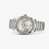 Rolex - 228239-0006  Day-Date 40 White Gold / Quadrant Motif - Roman