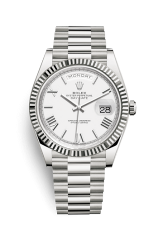 Rolex - 228239-0046  Day-Date 40 White Gold / White - Roman