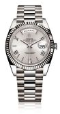 Rolex - 228239-0006  Day-Date 40 White Gold / Quadrant Motif - Roman