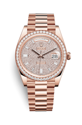 Rolex - 228345rbr-0002  Day-Date 40 Everose - Diamond / Paved