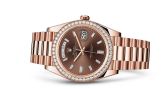 Rolex - 228345rbr-0006  Day-Date 40 Everose - Diamond / Chocolate - Baguette