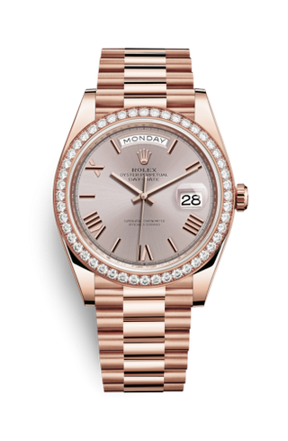 Rolex - 228345rbr-0008  Day-Date 40 Everose - Diamond / Sundust - Roman