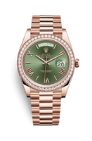 Rolex Day-Date 40 Platinum - Fluted / Silver - Baguette (228345rbr-0011)