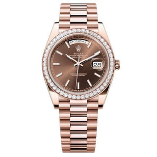 Rolex - 228345RBR-0024  Day-Date 40 Everose - Diamond / Chocolate