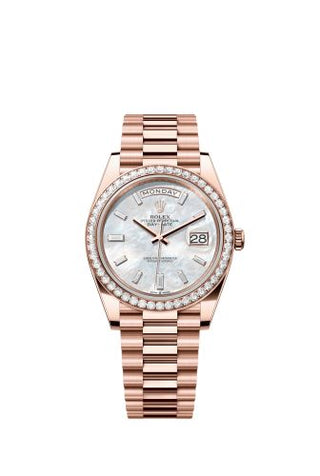 Rolex - 228345RBR-0026  Day-Date 40 Everose - Diamond / MOP - Baguette