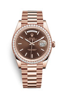 Rolex Day-Date 40 Everose - Diamond / Chocolate - Roman (228345rbr-0005)