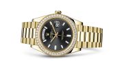 Rolex - 228348RBR-0001  Day-Date 40 Yellow Gold / Diamond / Black -  Baguette