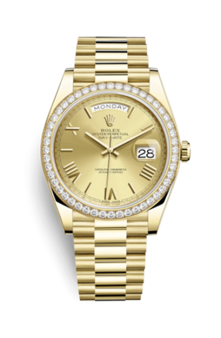 Rolex - 228348RBR-0003  Day-Date 40 Yellow Gold / Diamond / Champagne - Roman