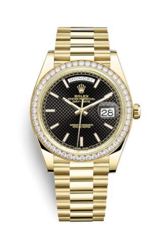 Rolex - 228348RBR-0004  Day-Date 40 Yellow Gold / Diamond / Black