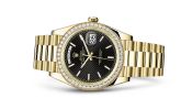 Rolex - 228348RBR-0004  Day-Date 40 Yellow Gold / Diamond / Black