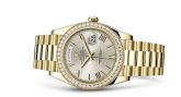 Rolex - 228348RBR-0007  Day-Date 40 Yellow Gold / Diamond / Silver - Roman