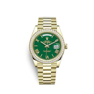 Rolex - 228348RBR-0040  Day-Date 40 Yellow Gold - Diamond / Green - Roman