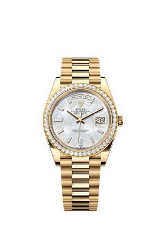 Rolex - 228348RBR-0046  Day-Date 40 Yellow Gold - Diamond / MOP - Baguette