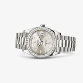 Rolex - 228349rbr-0001  Day-Date 40 White Gold - Diamond / Silver - Baguette