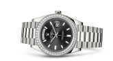 Rolex - 228349RBR-0003  Day-Date 40 White Gold - Diamond / Black - Baguette