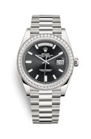 Rolex Day-Date 40 White Gold - Diamond / Silver - Baguette (228349RBR-0003)