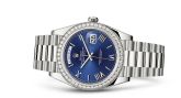 Rolex - 228349rbr-0005  Day-Date 40 White Gold - Diamond / Blue Roman