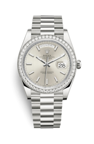 Rolex - 228349rbr-0007  Day-Date 40 White Gold - Diamond / Silver Tuxedo